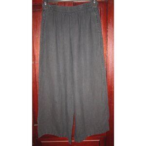 Bryn Walker S 100% Linen Wide Leg Flood Pants Cropped Culottes Elastic Pull On
